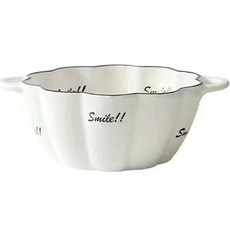 現代風格笑臉南瓜圖案大容量碗 B(19.5 x 8.6 cm) YJ588, 白色, 1個