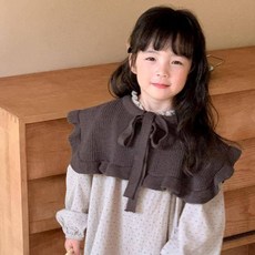 Yubly 女童保暖時尚圓領針織披肩斗篷
