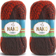NAKO Nitteu Nako 漸層編織線 100g, 20319_紅棕色, 2個
