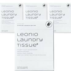 LEONIO 防染洗衣紙 40p, 白色, 4個