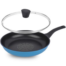 Kitchen-Art 優質粉彩平底鍋+玻璃鍋蓋組, 30cm, 1組