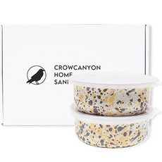 CROW CANYON 保鮮碗+蓋子組 C102, 粉黃點點款, 2組