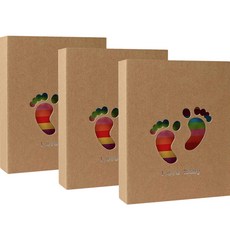 Berry Goods 彩虹口袋相簿 125 x 168 x 50 mm 3入, 腳印, 50張