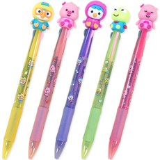 moong9 Pororo 角色雙色原子筆 5入組 0.7mm, 混合色, 1套