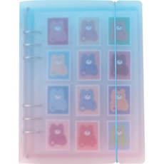 wannathis A5 6孔貼紙活頁夾套組, 03 藍粉色, 1套