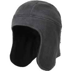 겨울 플리스 아웃도어 귀덮개 모자, 다크그레이