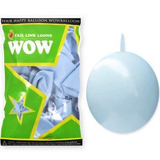 WOW PARTY KOREA Wow Link-a-Lun 30cm 50入, 馬卡龍藍, 3個