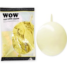 WOW PARTY KOREA Wow Link-a-Loon 15cm 50入, 馬卡龍黃, 3個