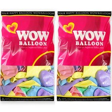 WOW PARTY KOREA Wow Balloon 愛心馬卡龍混合氣球 15cm 100入, 隨機出貨, 2個