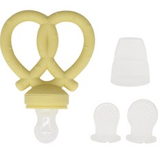 FROMISE 椒鹽蝴蝶餅造型矽膠固齒器+替換網組, 黃色, 固齒器+替換網+蓋子, 1組