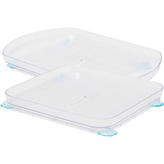 EASY&FREE 韓國製造 Turn Mate 旋轉托盤 冰箱旋轉盤 寬版 + 正方形組合, 透明