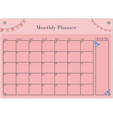 Half Winnie粉色每月週間行程表磁吸式備忘板, 混色