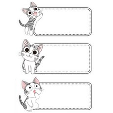 Half Winnie 3格記事可愛貓咪朋友磁鐵留言板, 混色