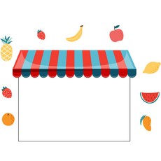 Half Winnie狗狗白色磁鐵留言板, 水果店鋪