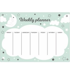 Half Winnie月亮熊週間日程表磁吸式備忘板, 混色