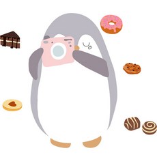 Half Winnie企鵝甜點白色磁吸式備忘板, 混色