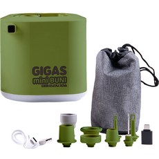 핏테라 휴대용 미니부니 기가스 전동 에어펌프, 카키, 1개