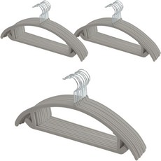 Nature Living 防肩角變形天鵝絨防滑衣架, 30個, 淺灰色