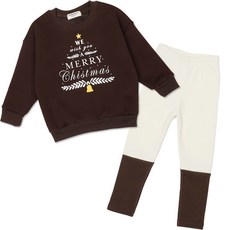 레인보우키즈 아동용 크리스마스 맨투맨 레깅스 상하세트