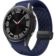 HAMATE Galaxy Watch 多孔磁吸扣矽膠錶帶, 海軍藍