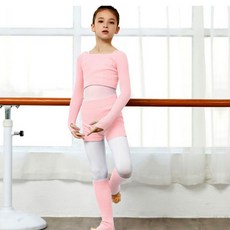 Yubli女童款溫暖不脫落的芭蕾保暖衣+腿套組 手套腳套用