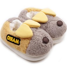 可愛毛茸茸小狗兒童刷毛懶人鞋