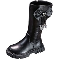 小不點鞋 女童時尚蝴蝶結防寒長靴 kd3773