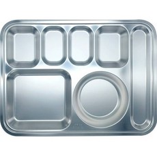 ONE LIVING 餐具方形4格餐盤, 銀色, 1個