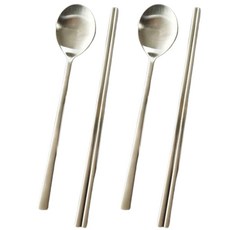 Bloom at home 不鏽鋼平底鈦餐具組 304, 勺子+筷子, 單色, 1組