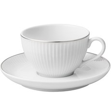 필리빗 플리세 실버림 티 컵 앤 소서 세트 180ml, 1세트