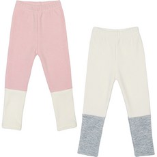 레인보우키즈 아동용 도톰 배색 레깅스 2종 세트