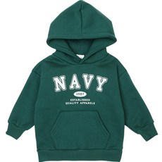 Rainbow Kids 兒童海軍藍字母刷毛連帽T恤