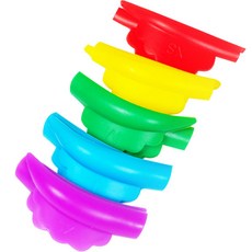 y-chu 第3季免膠水彩虹燙髮捲髮槓5件組, 混色, 1套