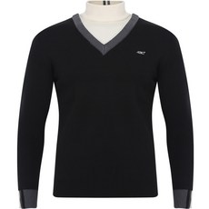 FERRA US 男款層次感半高領高爾夫針織長袖上衣 CTF34R2024