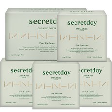 secretday For Nature棉質蝶翼型衛生棉 中(24.5cm) 14片入 3包+大(29cm) 12片入+超長夜用型(43cm) 8片入, 1組