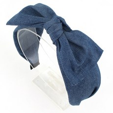 arang.rorang 女童厚實丹寧頭巾蝴蝶結髮帶