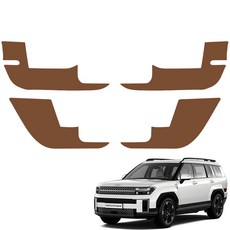 MAYTON 原廠色 皮革 車門 防刮蓋, 現代 Santa Fe MX5, 棕色