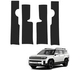 메이튼 순정 컬러 가죽 도어스텝 스크래치 커버, 현대 싼타페 MX5, 블랙