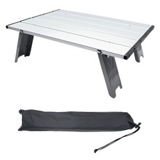camp village 超輕量迷你捲桌 + 收納袋, 銀色