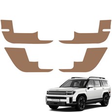 메이튼 순정 컬러 가죽 스크래치 도어커버, 현대 싼타페 MX5, 인디고브라운