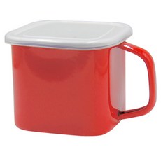 라임올리브 인덕션 법랑 사각 캐니스터 냄비 1.45L + 덮개 세트 레드, 14.5cm, 1세트