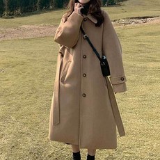 엘쏘 여성용 시크라인 윈드 브레이커 모직 코트