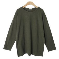 시크블랙 여성용 루보로 라운드넥 박스핏 긴팔 롱 티셔츠 cpt13586k39