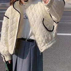 페이퍼먼츠 여성용 하이넥 퀼팅 지퍼 점퍼 07531