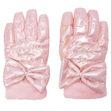 베네통키즈 여아용 리본 패딩 장갑 양손착용 QCGLP2361PK