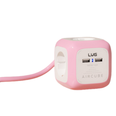 LUGBOX AirCube 2埠 USB 多孔延長線 4孔 LUG-KSG-04U-1.5, 3m, 粉紅色PW, 1個