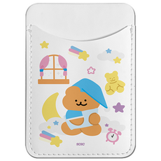 코쿼드 9C9C 곰돌이 일상 소프트 가죽 카드 지갑, 슬리핑 곰돌이, 1개