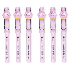 ibis 韓國吉祥物無限鉛筆企鵝夾 HB, 粉色, 6個