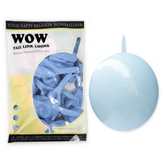 WOW PARTY KOREA Wow Link-a-Lun 馬卡龍藍色氣球 15cm 50入, 3個, 單一顏色