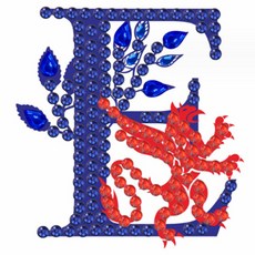 알로데 상상 알파벳 투톤 보석 십자수 DIY 키트 30 x 40 cm, NO 05, 1세트